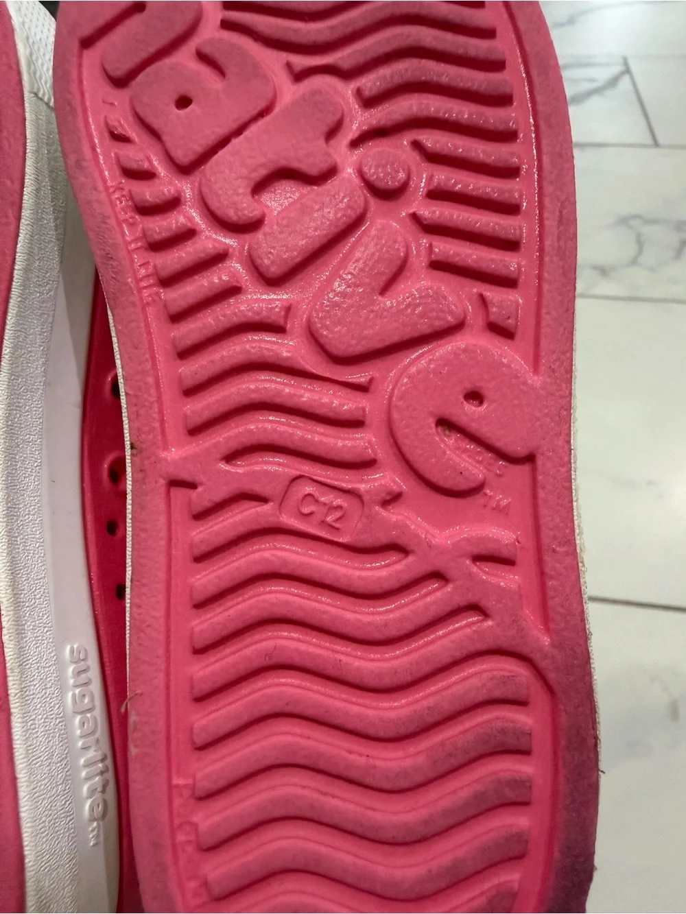 Native Kids Slip-On Water Shoe in Bright Pink with White Toe